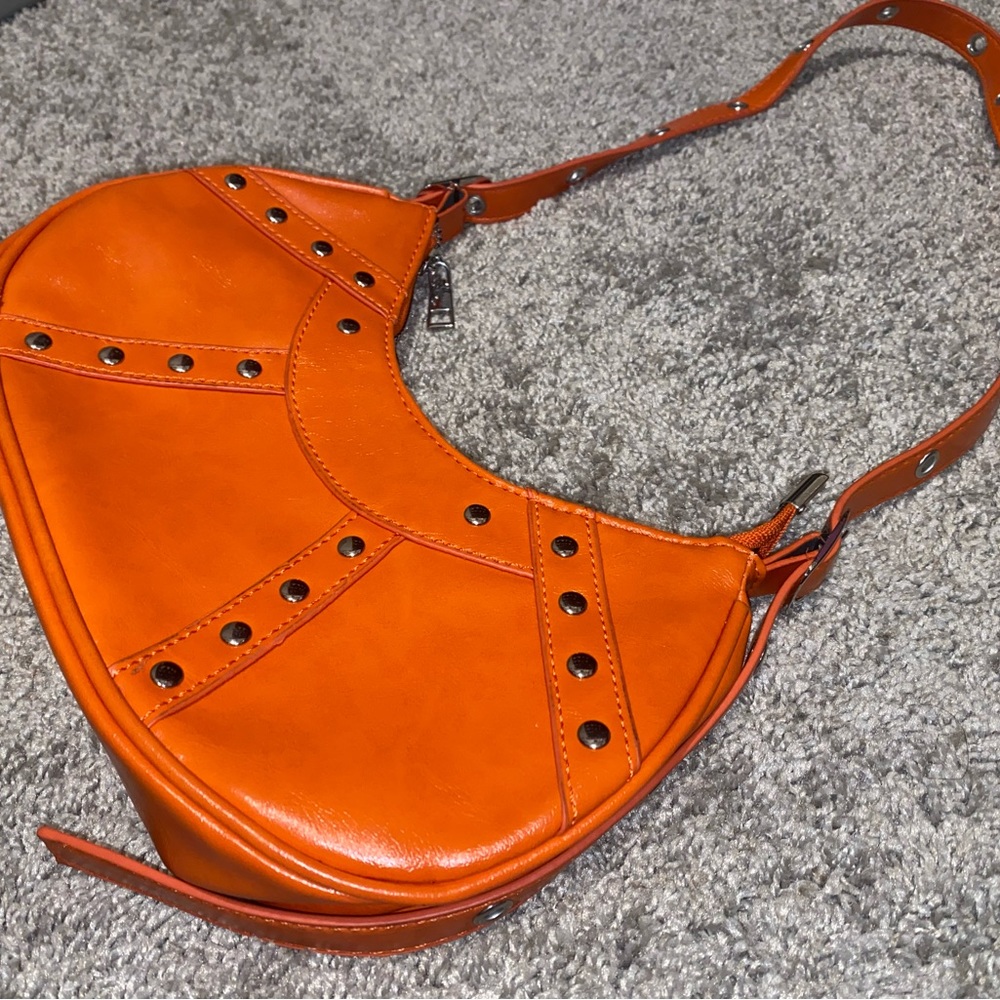 Neon Orange Hobo Purse